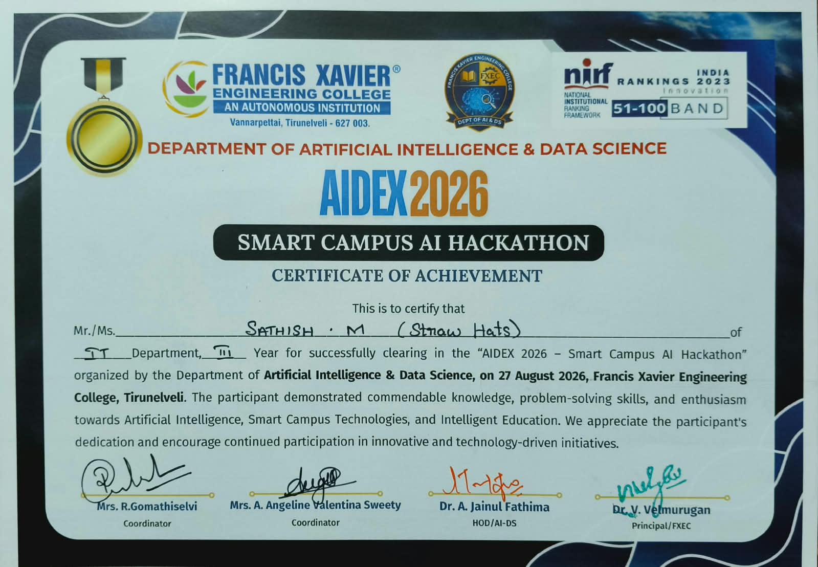 Second Prize — Smart Campus AI Hackathon photo 2