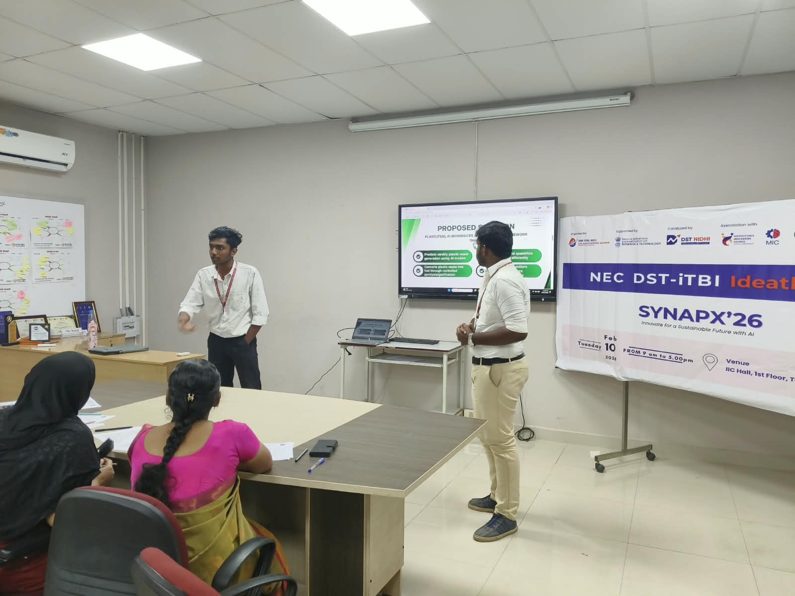 Presenting our idea to the faculty panel during the ideathon was a great learning experience.